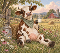 Coffee Break Cow Farmhouse Meadow Tumbler Wrap