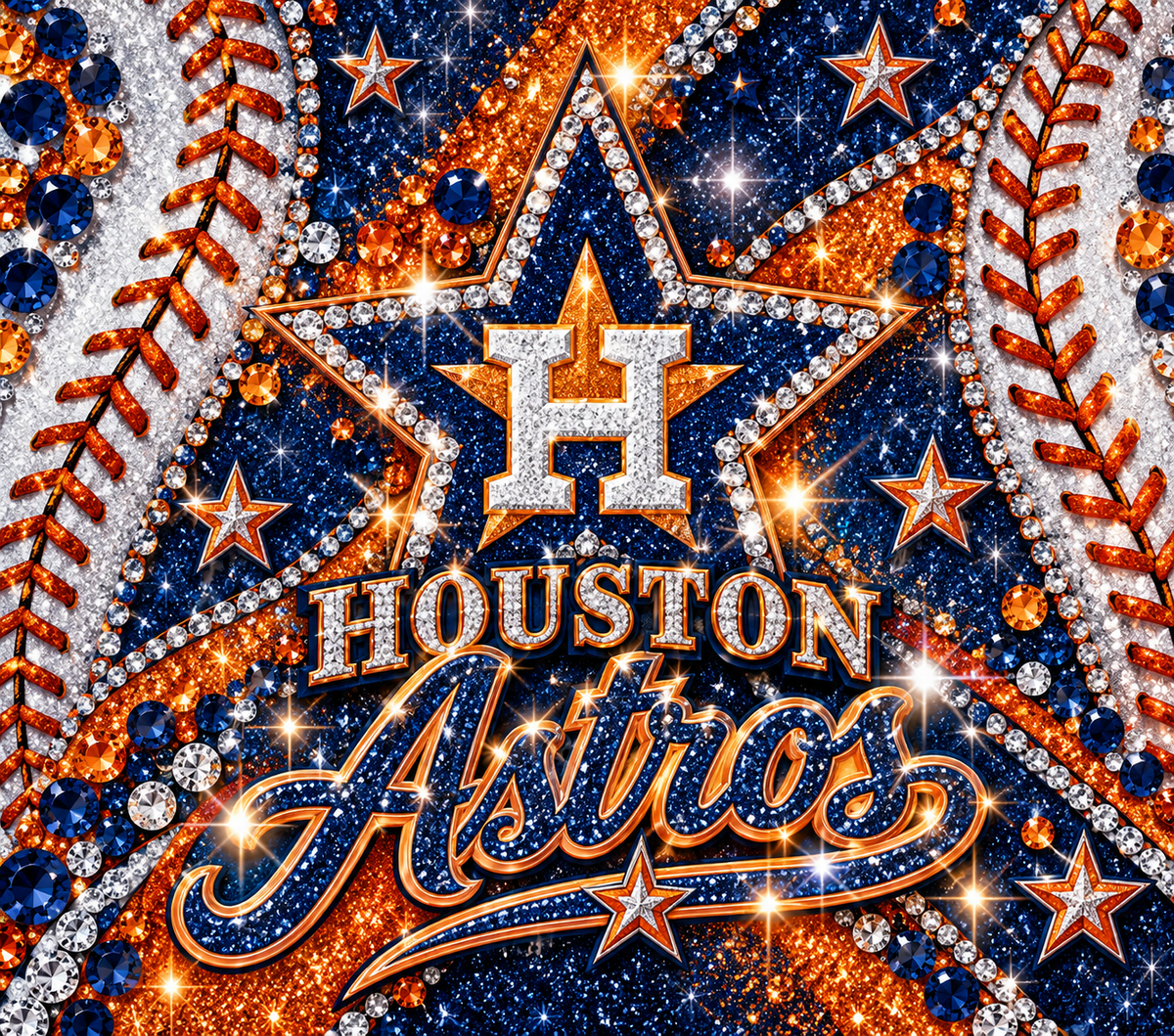 Houston Astros Rhinestone Glitter Bling Tumbler Wrap
