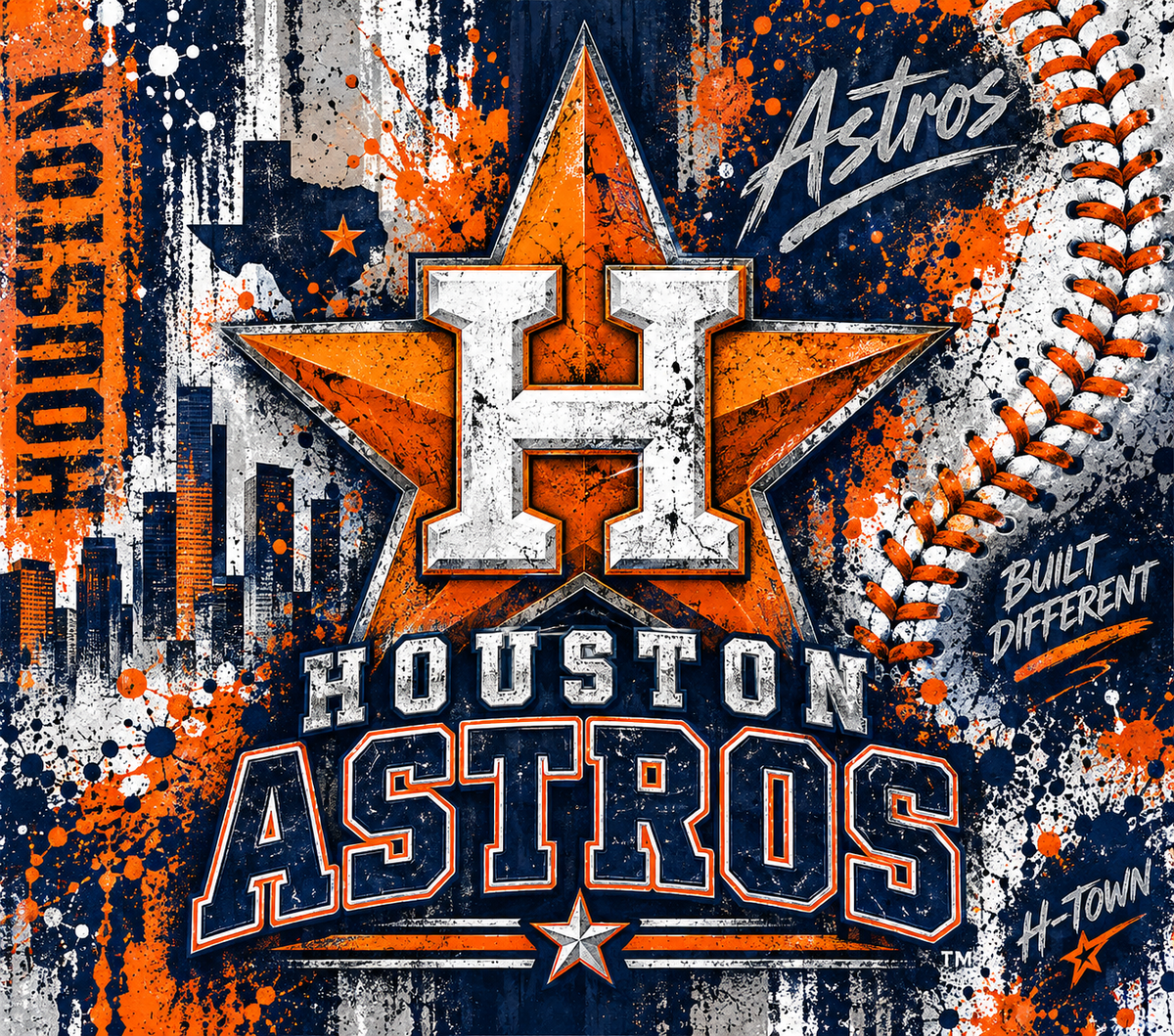 Houston Astros Distressed Grunge Tumbler Wrap