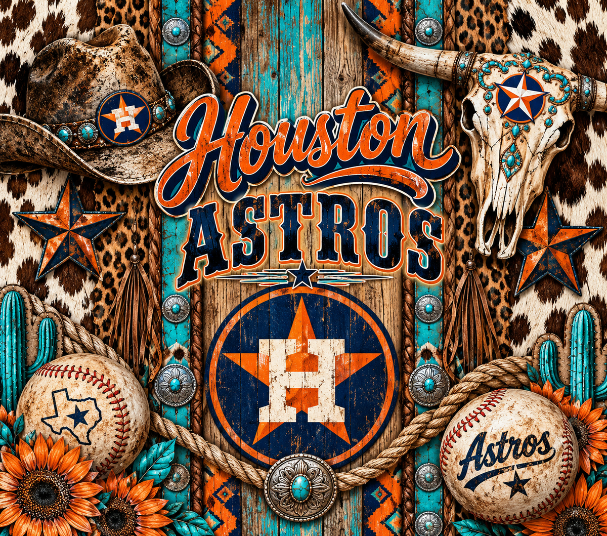 Houston Astros Western Boho Tumbler Wrap