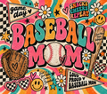 Baseball Mom Retro Groovy Tumbler Wrap
