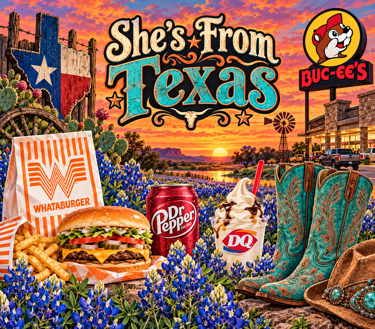 She's From Texas Bluebonnet Sunset Tumbler Wrap