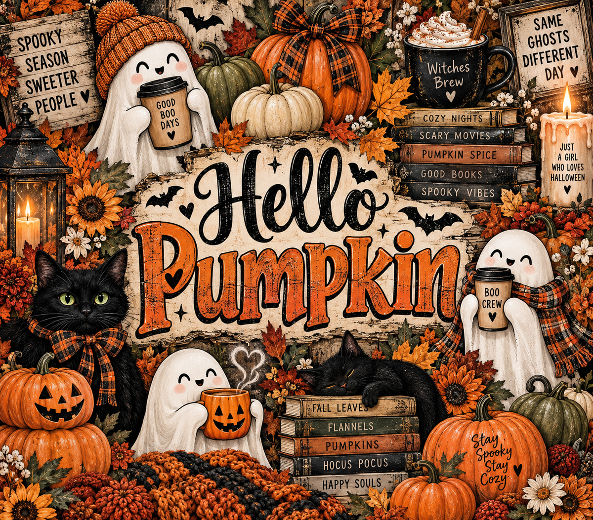 Cute Halloween Hello Pumpkin Tumbler Wrap