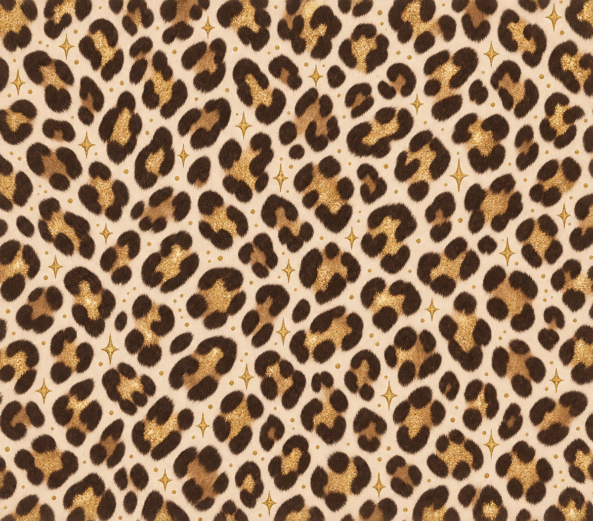 Gold Glitter Leopard Print Tumbler Wrap