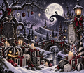 Gothic Christmas Village Spooky Tumbler Wrap Sublimation Design