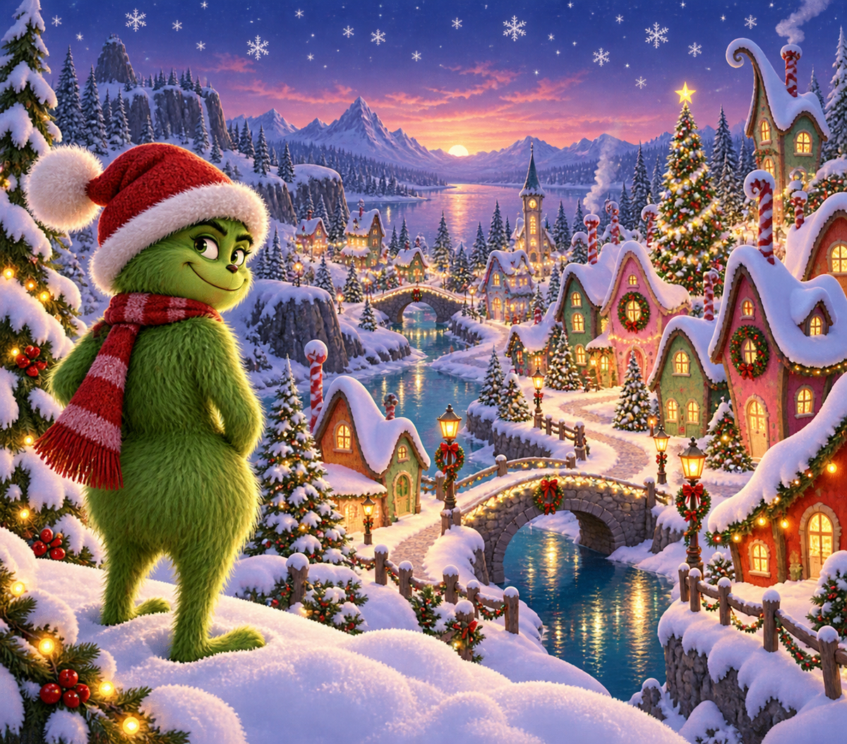 Grinch Christmas Village Tumbler Wrap