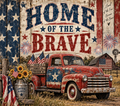 Home of the Brave Vintage Truck Patriotic Tumbler Wrap