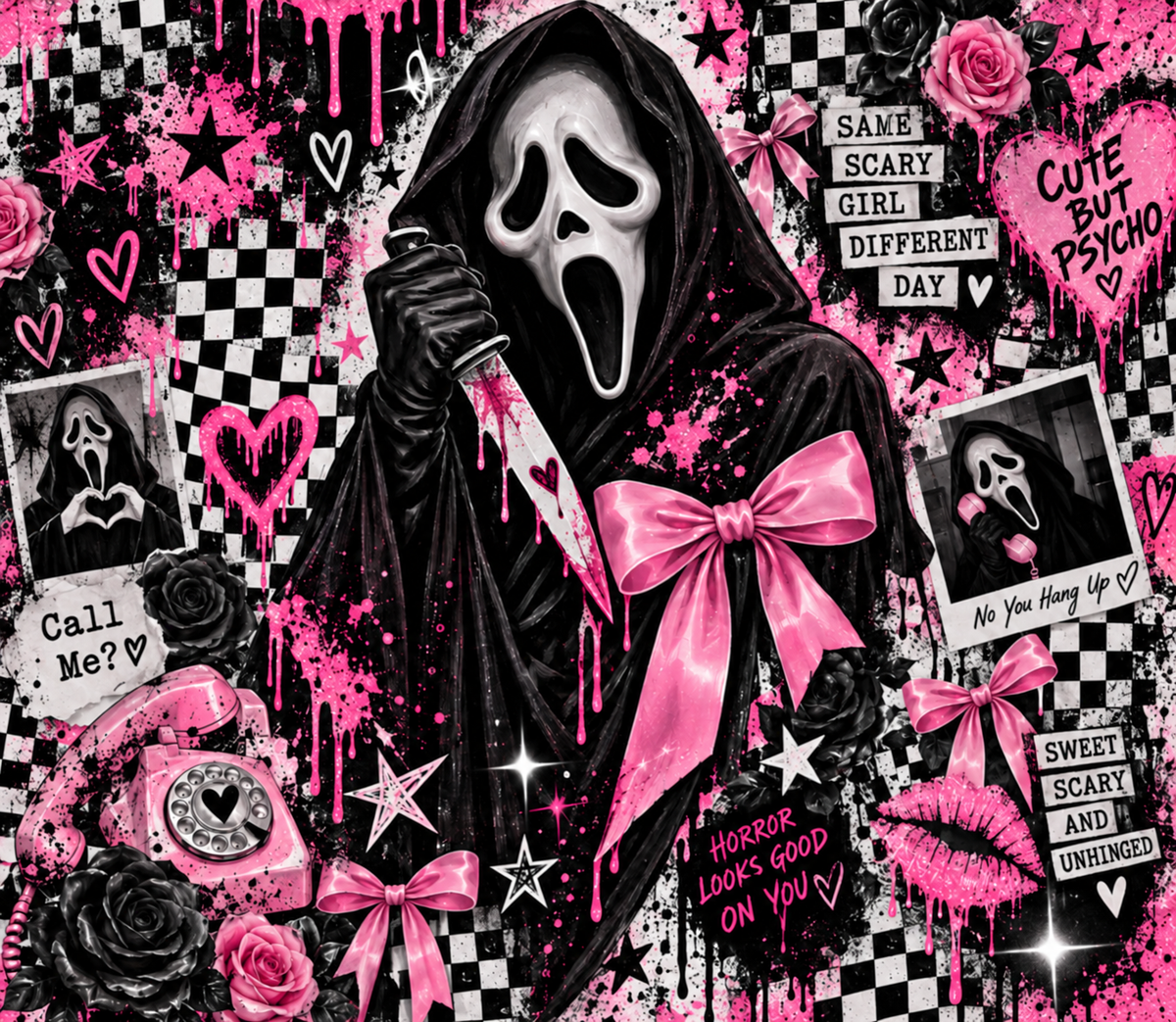 Cute Ghost Face Scream Tumbler Wrap – Horror Movie