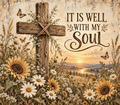 It Is Well With My Soul Sunflower Cross Tumbler Wrap