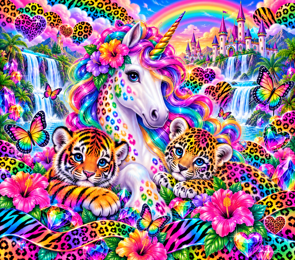 Rainbow Unicorn & Wild Cats Tumbler Wrap