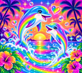 Neon Dolphins Tumbler Wrap
