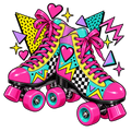 Neon Retro Roller Blades PNG
