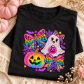 Boujee Neon Ghost &amp; Pumpkin Tee