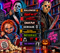 Neon Slasher VHS Tumbler Wrap – Retro Horror Movie