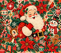 Nostalgic Santa Christmas Collage Tumbler Wrap Sublimation Design