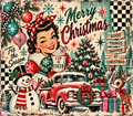 Retro Mid Century Christmas Cheer Collage