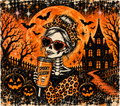 Retro Halloween Spooky Girl Tumbler Wrap