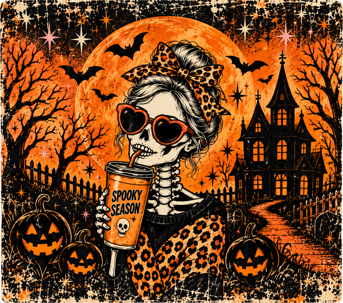Retro Halloween Spooky Girl Tumbler Wrap