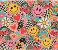 Retro smiley sticker collage