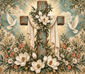 Rustic Cross Magnolias and Doves Faith Tumbler Wrap