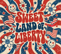 Sweet Land of Liberty Retro Groovy Patriotic Tumbler Wrap