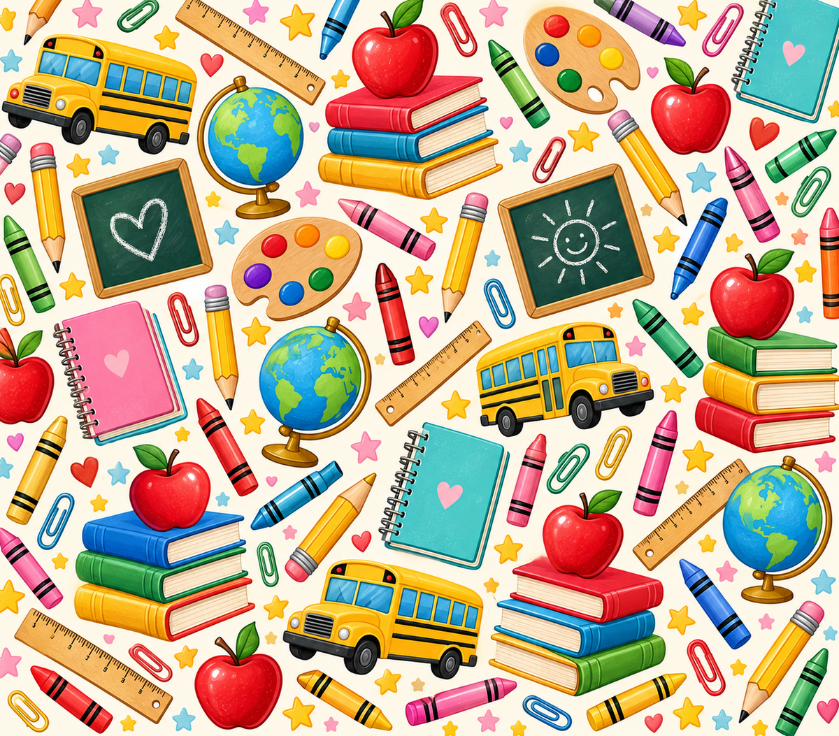 Cheerful Teacher Supplies Tumbler Wrap
