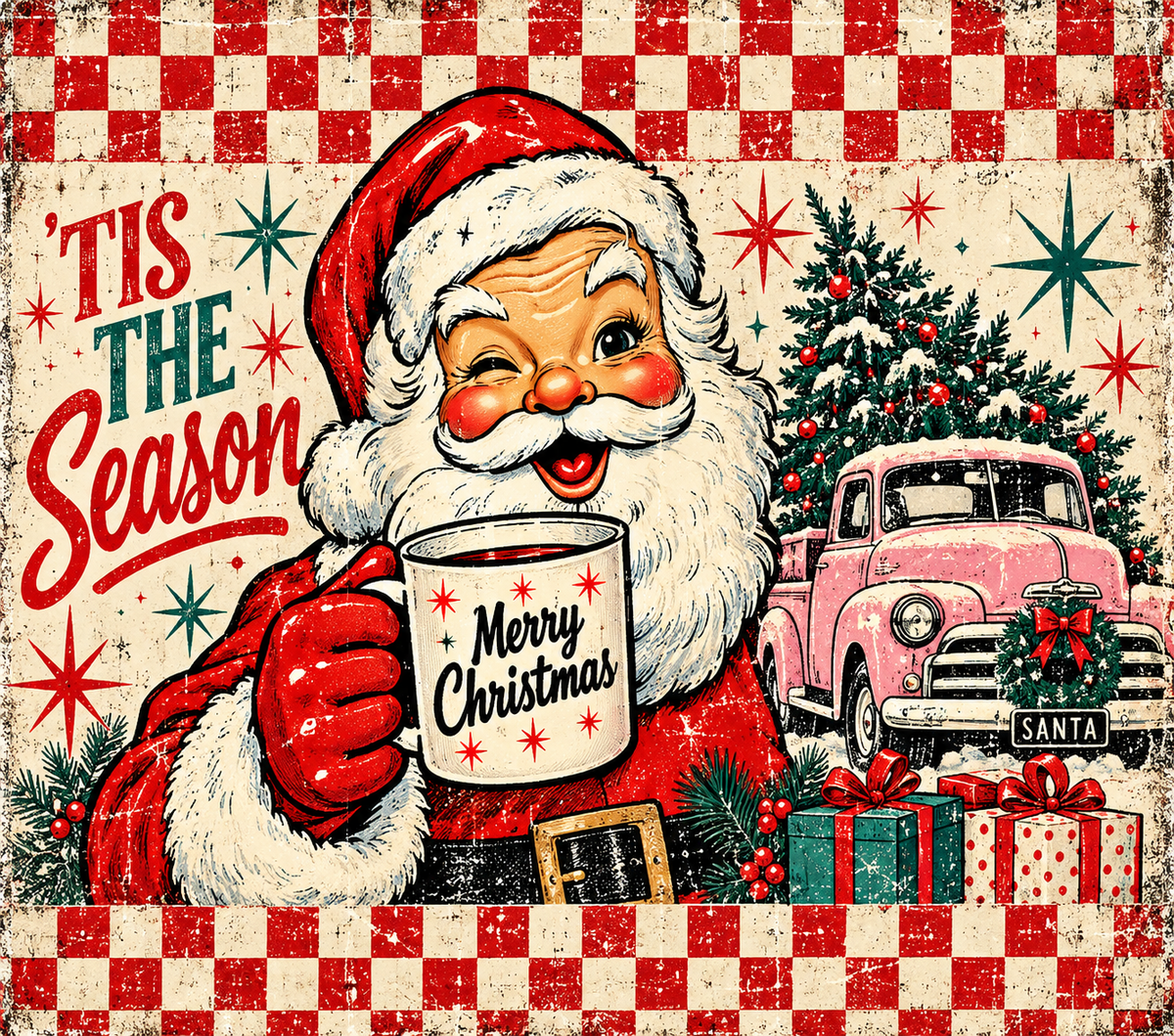 Tis the Season Tumbler Wrap Sublimation Design