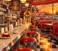 Vintage Diner at Sunset Tumbler Wrap