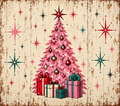 Vintage Pink Christmas Tree Wonderland