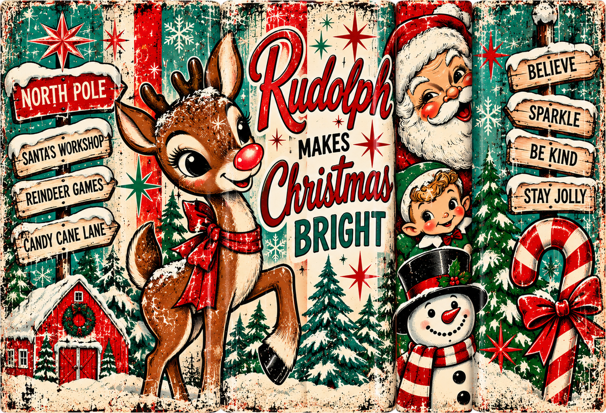 Vintage Rudolph Christmas Collage