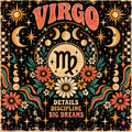 Vintage Virgo Cosmic Floral Poster