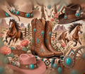 Western Cowgirl Turquoise Tumbler Wrap