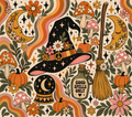 Witch Hat Retro Tumbler Wrap Sublimation Design