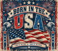 Born in the USA Vintage Eagle Flag Patriotic Tumbler Wrap