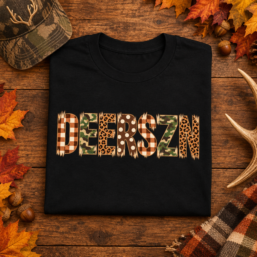 DEERSZN Black Tee Folded Mockup