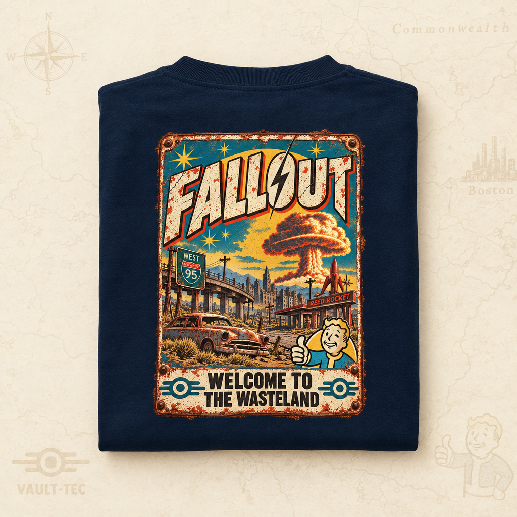 Fallout Tee Folded Back Mockup Light