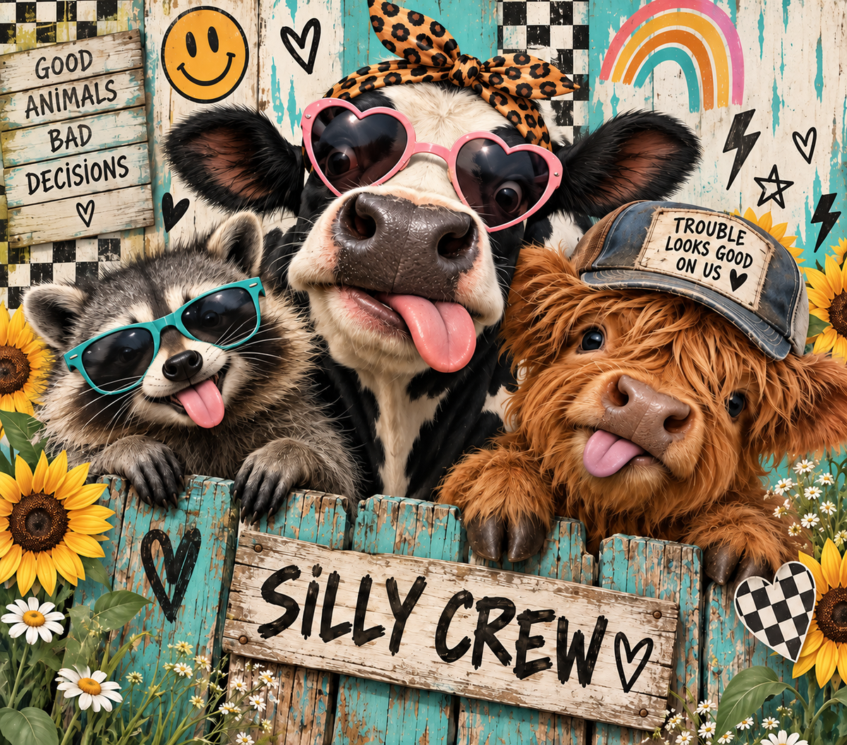 Silly Crew Funny Farm Animals Tumbler Wrap