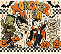 Monster Mash Tumbler Wrap Sublimation Design