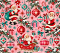 Retro Christmas Pink Red Turquoise Tumbler Wrap