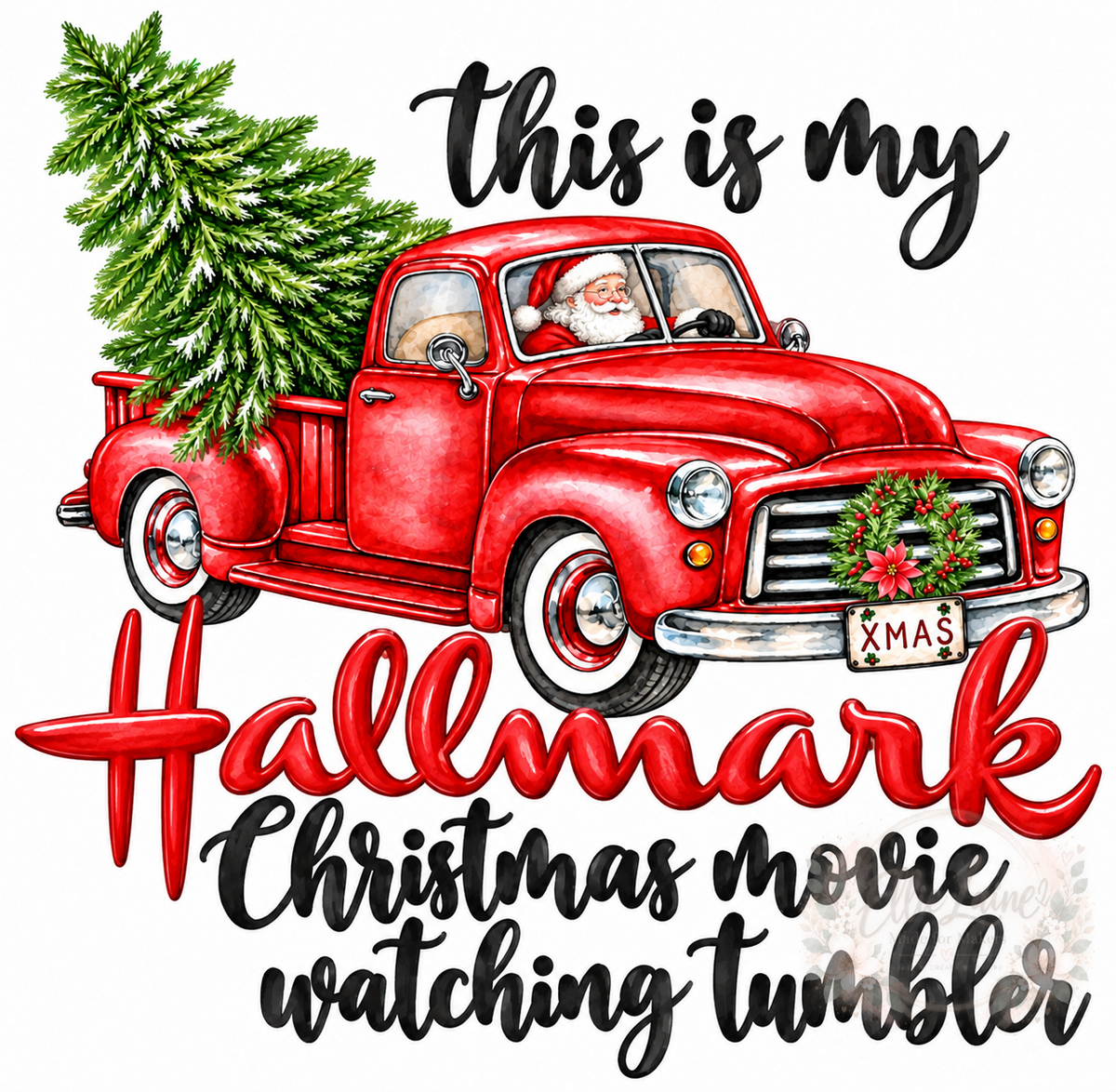 Hallmark Movie Watching Tumbler PNG