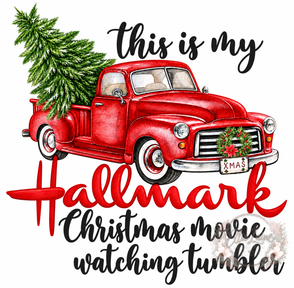 Hallmark Movie Watching Tumbler PNG