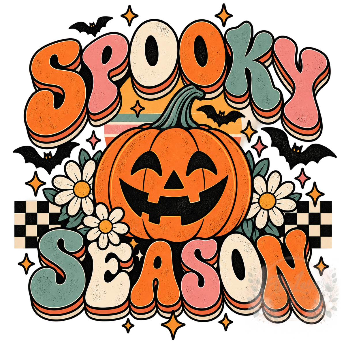 Spooky Season Retro Jack-o-Lantern PNG