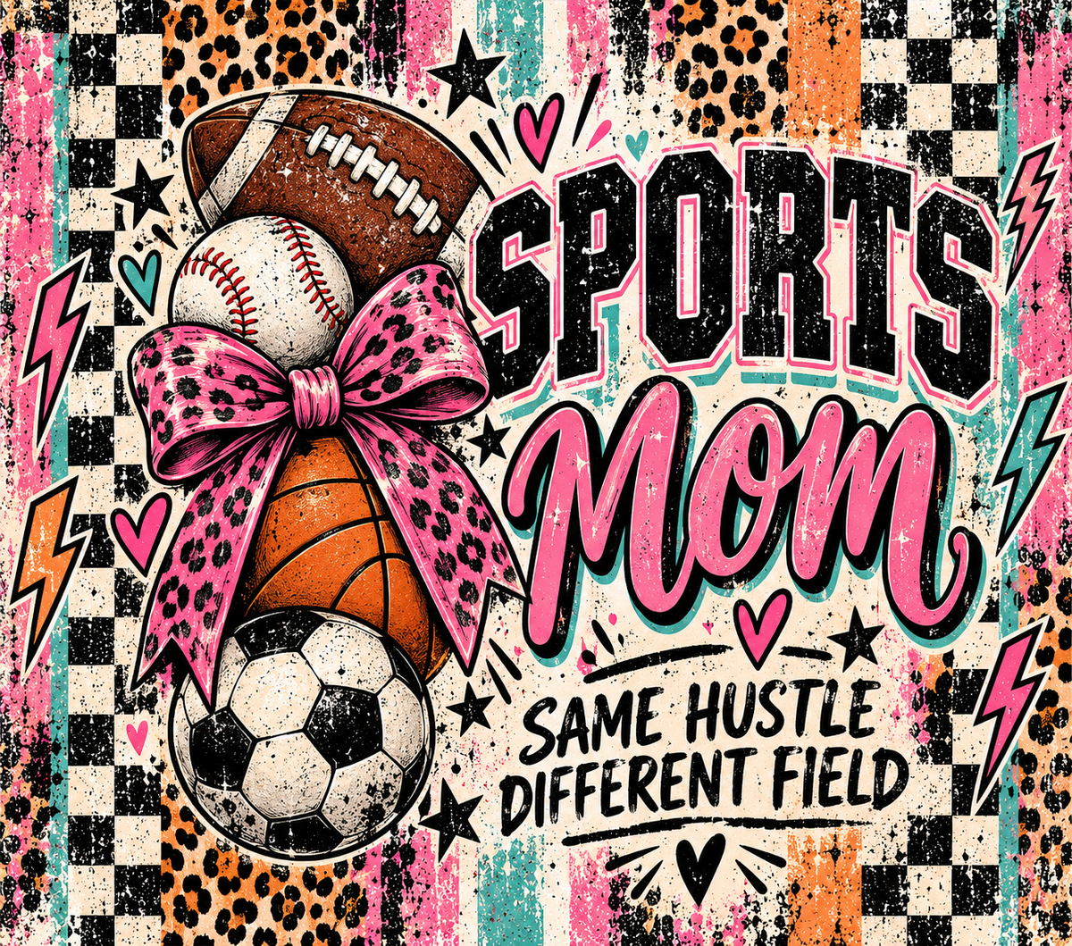 Sports Mom Same Hustle Different Field Tumbler Wrap